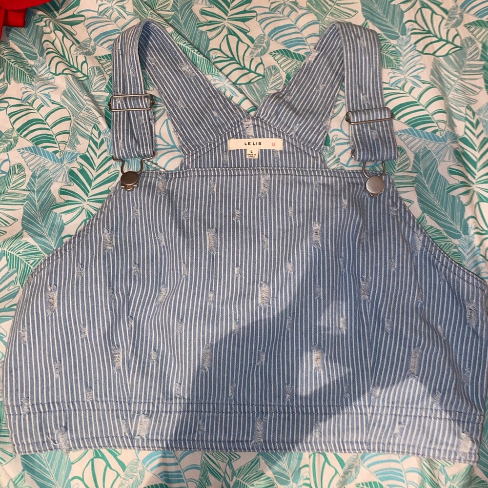 Cropped Striped Overall Tank